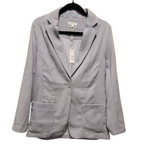 NWT Women Size Large. Max Studio Geometric Diamond Notch Lapel Blazer Jacket NEW